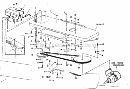 Page B Diagram and Parts List for 536250940  Craftsman Lawn Tractor