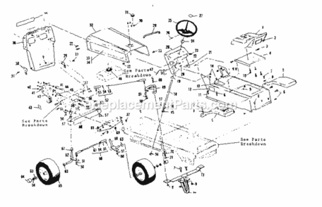 Page B Diagram and Parts List for 536255221  Craftsman Lawn Tractor
