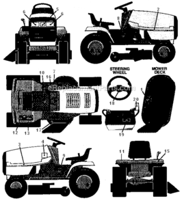 Decals Diagram and Parts List for 536257670  Craftsman Lawn Tractor