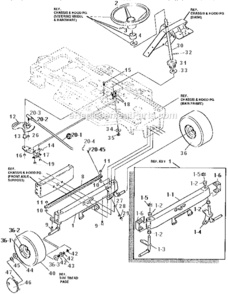 Front_Steering_Assembly Diagram and Parts List for 536257670  Craftsman Lawn Tractor