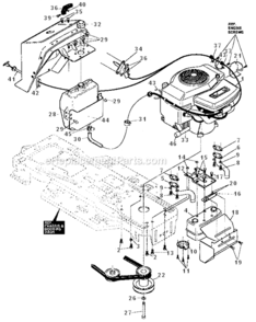 Engine_And_Control_Assembly Diagram and Parts List for 536257670  Craftsman Lawn Tractor