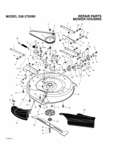 Page E Diagram and Parts List for 536270280  Craftsman Lawn Tractor