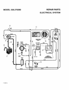 Page F Diagram and Parts List for 536270280  Craftsman Lawn Tractor