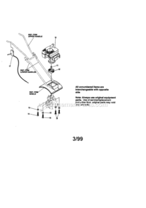 Page A Diagram and Parts List for 536292510  Craftsman Cultivator