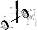 Wheel Support Diagram and Parts List for 536292521  Craftsman Cultivator