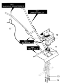 Engine Diagram and Parts List for 536292522  Craftsman Cultivator