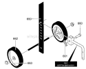 Wheel Assembly Diagram and Parts List for 536292522  Craftsman Cultivator
