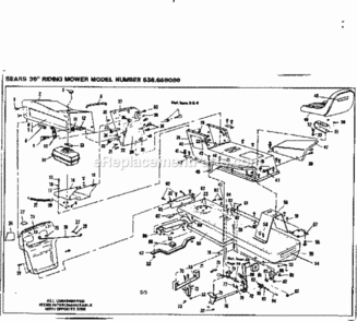 Page D Diagram and Parts List for 536658080  Craftsman Lawn Tractor