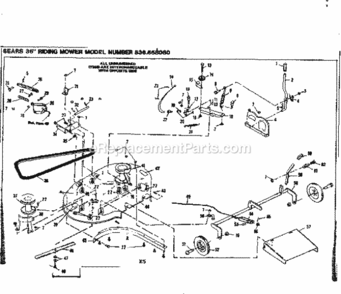Page E Diagram and Parts List for 536658080  Craftsman Lawn Tractor