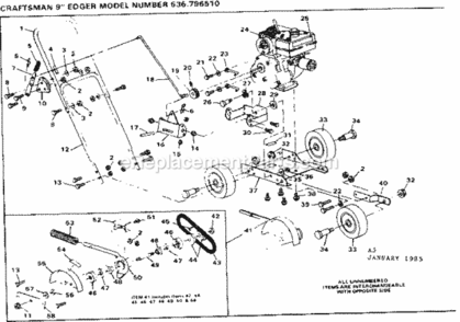 Page A Diagram and Parts List for 536796510  Craftsman Edger