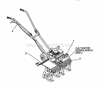 Page F Diagram and Parts List for 536797500  Craftsman Cultivator