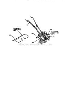 Page E Diagram and Parts List for 536797502  Craftsman Cultivator