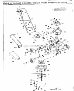 Page A Diagram and Parts List for 536799103  Craftsman Leaf Blower / Vacuum