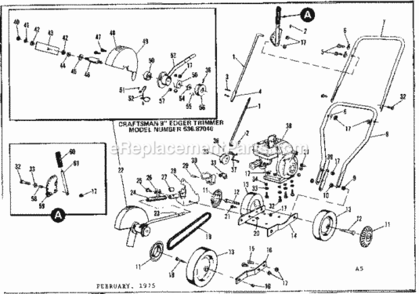 Part Location Diagram of 43869 Craftsman Main Frame
