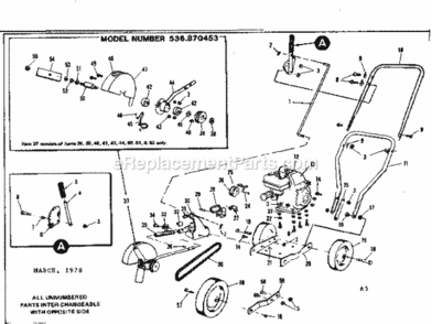 Page A Diagram and Parts List for 536870453  Craftsman Edger