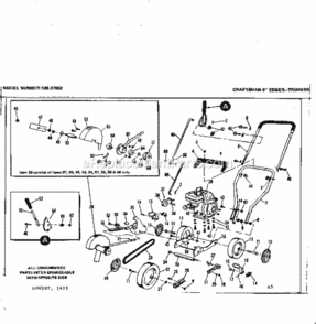 Page A Diagram and Parts List for 53687052  Craftsman Edger