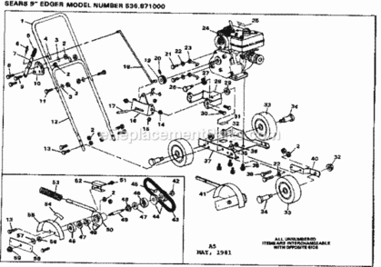 Part Location Diagram of 51600MA Craftsman Edger Belt Guide