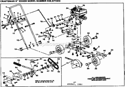 Part Location Diagram of 62278 Craftsman Owners Manual