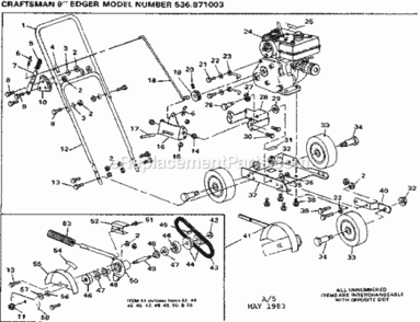 Page A Diagram and Parts List for 536871003  Craftsman Edger