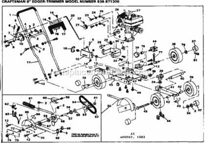 Page A Diagram and Parts List for 536871300  Craftsman Edger