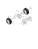 Wheel Assembly Diagram and Parts List for 536881111  Craftsman Snow Blower