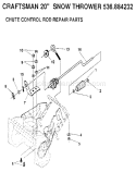 Chute Control Rod Diagram and Parts List for 536884232  Craftsman Snow Blower