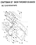 Belt Cover Diagram and Parts List for 536884232  Craftsman Snow Blower