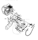 Engine And Drive Assembly Diagram and Parts List for 536884580  Craftsman Snow Blower