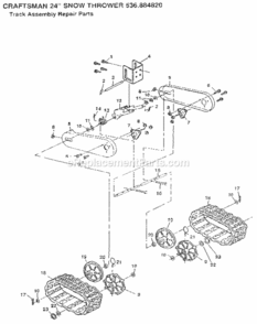 Page D Diagram and Parts List for 536884820  Craftsman Snow Blower