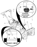 Decals Diagram and Parts List for 536884822  Craftsman Snow Blower