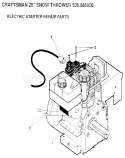 Electric Starter Diagram and Parts List for 536885920  Craftsman Snow Blower