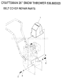 Belt Cover Diagram and Parts List for 536885920  Craftsman Snow Blower