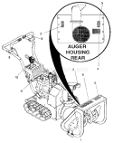 Decals Diagram and Parts List for 536885921  Craftsman Snow Blower