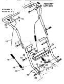 Handle Assembly Repair Diagram and Parts List for 536886120  Craftsman Snow Blower