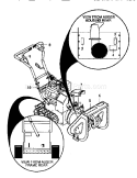Decals Diagram and Parts List for 536886121  Craftsman Snow Blower