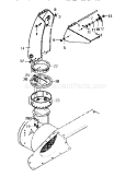 Discharge Chute Diagram and Parts List for 536886121  Craftsman Snow Blower
