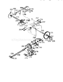 Drive Assembly Diagram and Parts List for 536886122  Craftsman Snow Blower