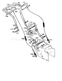 Handle Assembly Diagram and Parts List for 536886122  Craftsman Snow Blower
