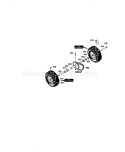 Wheel Assembly Diagram and Parts List for 536886141  Craftsman Snow Blower