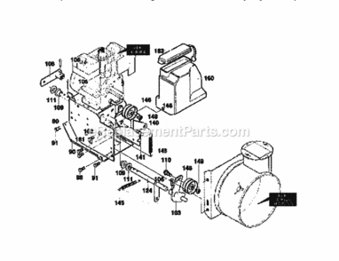 Page B Diagram and Parts List for 536886191  Craftsman Snow Blower