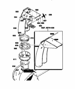 Page F Diagram and Parts List for 536886191  Craftsman Snow Blower