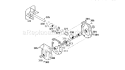 Gear Case Assembly Diagram and Parts List for 536886220  Craftsman Snow Blower