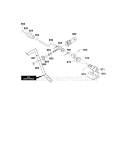 Chute Control Rod Assembly Diagram and Parts List for 536886260  Craftsman Snow Blower