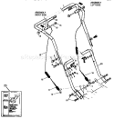 Handle Assembly Diagram and Parts List for 536886280  Craftsman Snow Blower