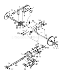 Drive Assembly Diagram and Parts List for 536886281  Craftsman Snow Blower
