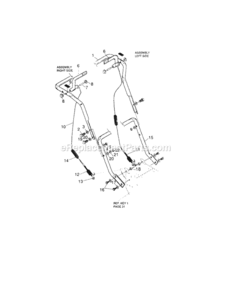 Page B Diagram and Parts List for 536886331  Craftsman Snow Blower