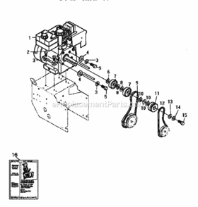 Page B Diagram and Parts List for 536886332  Craftsman Snow Blower