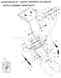 Handle Assembly Diagram and Parts List for 536886530  Craftsman Snow Blower