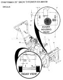 Decals Diagram and Parts List for 536886530  Craftsman Snow Blower