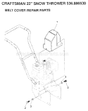 Belt Cover Diagram and Parts List for 536886530  Craftsman Snow Blower
